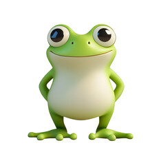 Fototapeta premium Cute Cartoon Frog Illustration with Transparent Background for Design Projects