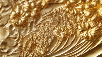 Close-Up of Gold-Leaf Embossed Floral Pattern