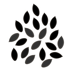 Fototapeta premium Vector Illustration Logo Clipart Black Sesame seeds Isolated