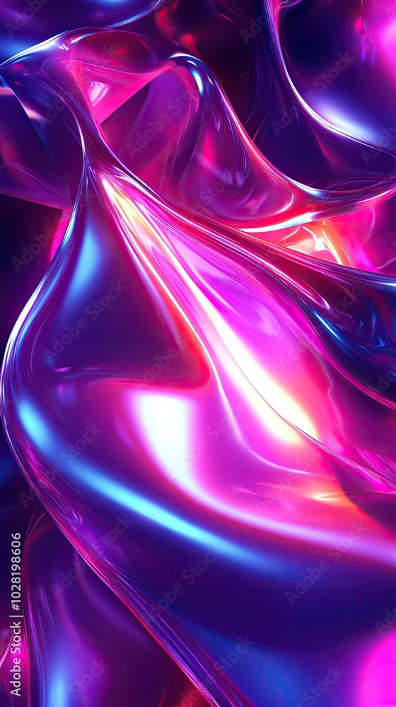 Poster a vibrant abstract background featuring flowing waves of colorful light, creating a dynamic and imme