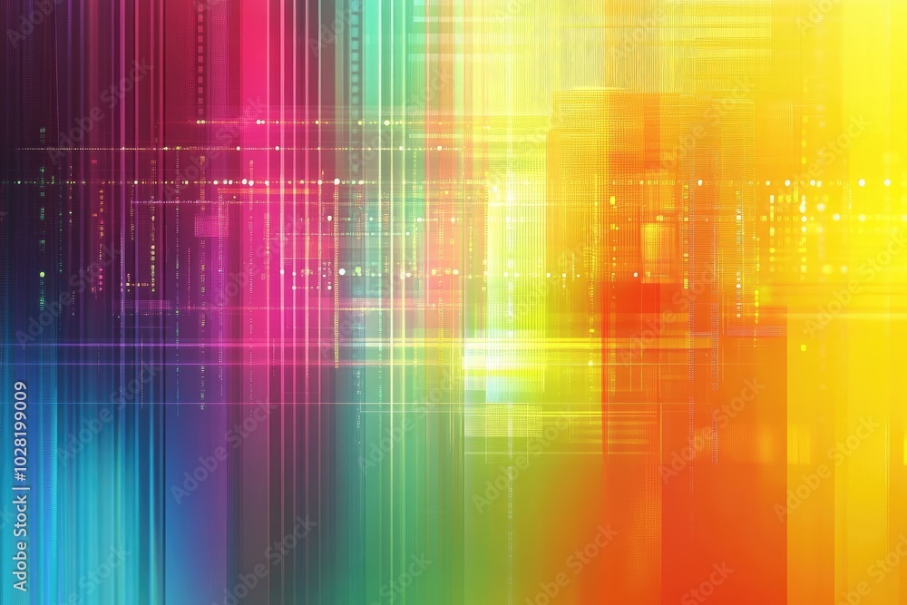 Poster colorful abstract background with vibrant digital patterns.