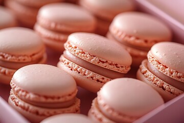 Obraz premium A box of pink macarons