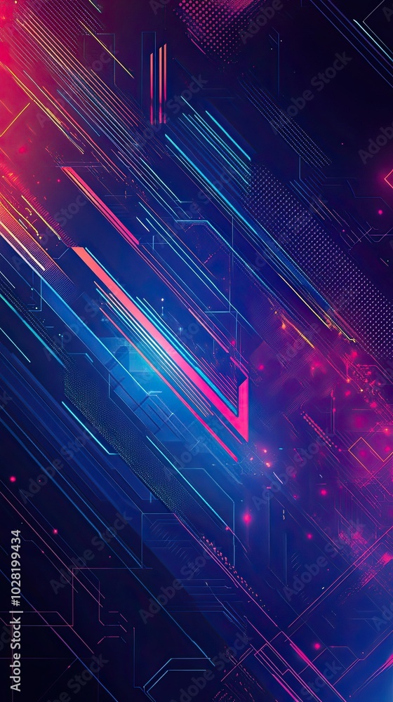 Poster vibrant abstract background featuring dynamic lines and glowing colors, perfect for tech, digital ar