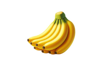 Portrait of fresh bananas along isolated on a transparent background