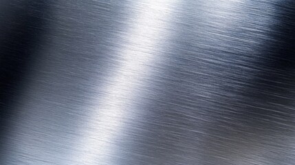 Close-up of Brushed Metallic Surface with Light Reflection