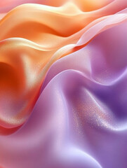 Obraz premium Soft, flowing fabric in vibrant shades of orange and purple creates beautiful, dreamy texture. delicate interplay of colors evokes sense of elegance and tranquility