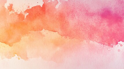 Fototapeta premium Abstract Watercolor Painting in Warm Tones with Yellow, Orange, and Pink Splashes