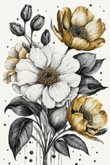 white and yellow flowers