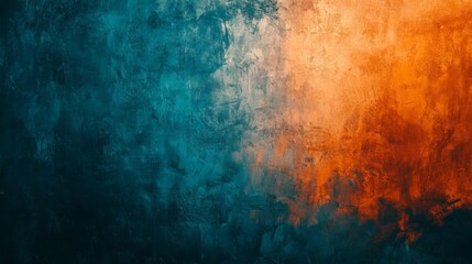 Obraz premium Teal and Orange Textured Wall Background