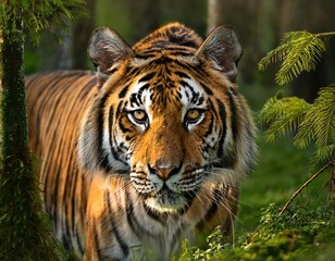 Fototapeta premium Close-Up Portrait of a Tiger in the Wild
