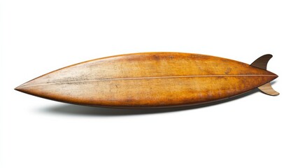 Fototapeta premium Vintage Surfboard Isolated on White Background with Copy Space for Custom Design