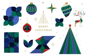 Christmas and happy new year element object design