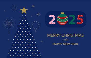 Christmas and happy new year background. horizontal banner design