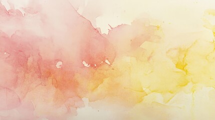 Obraz premium Abstract Watercolor Painting with Pink and Yellow Hues