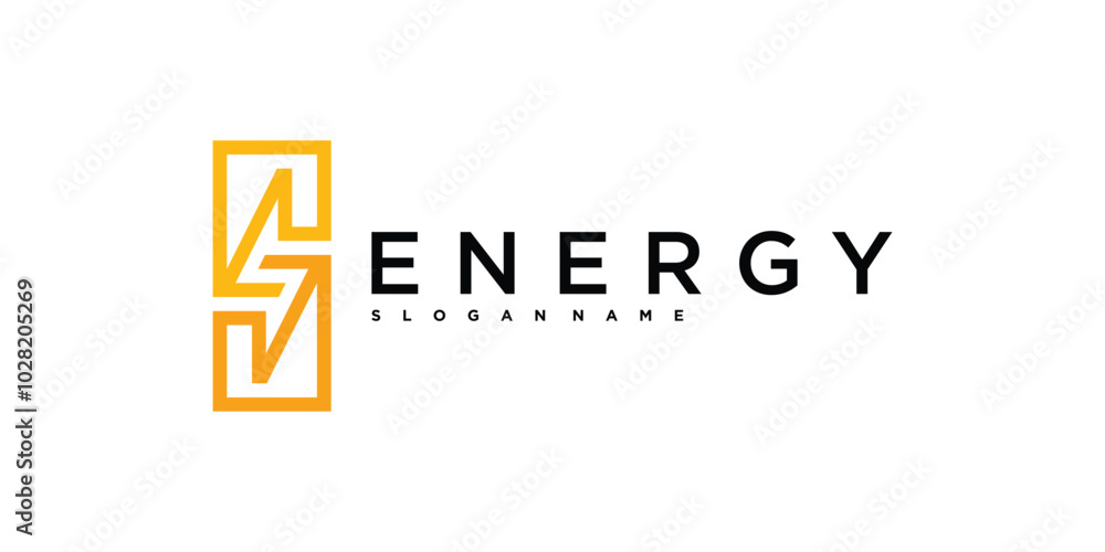 Canvas Prints Energy logo, abstract letter S and lightning icon design. Premium Vector