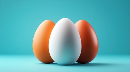 Colorful Eggs on Clean Background