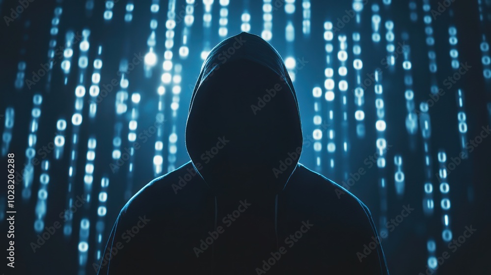Aufkleber mysterious hacker in digital realm