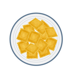 Vector Illustration Logo Clipart Top View Ravioli