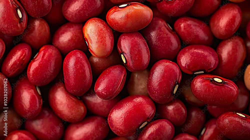 Poster red kidney beans lentil top view copy space : generative ai