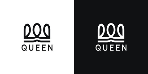 Royal Princess queen crown logo design. Premium Vector