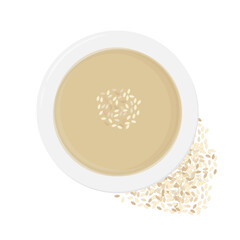 Vector Illustration Logo Clipart Top View Tahini or Tahina Paste
