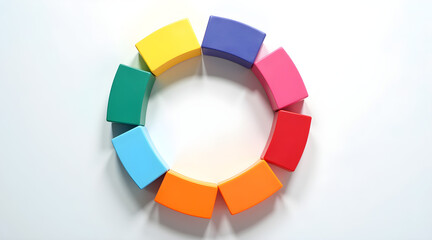 Fototapeta premium Colorful Circle of Blocks