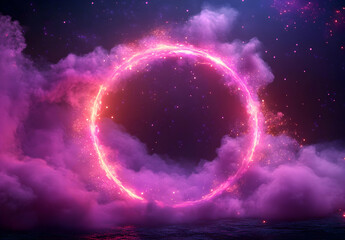 Glowing Ring in the Night Sky.