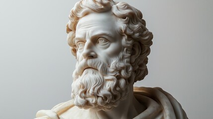 Obraz premium Ancient philosopher. Illustration On The Theme Of Monuments, Sculptures And History. Generative AI 