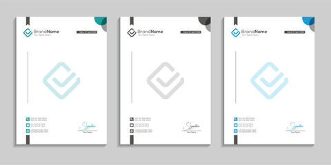 letterhead design vector template bundle with color variation 