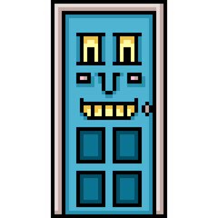 pixel art of fancy door face