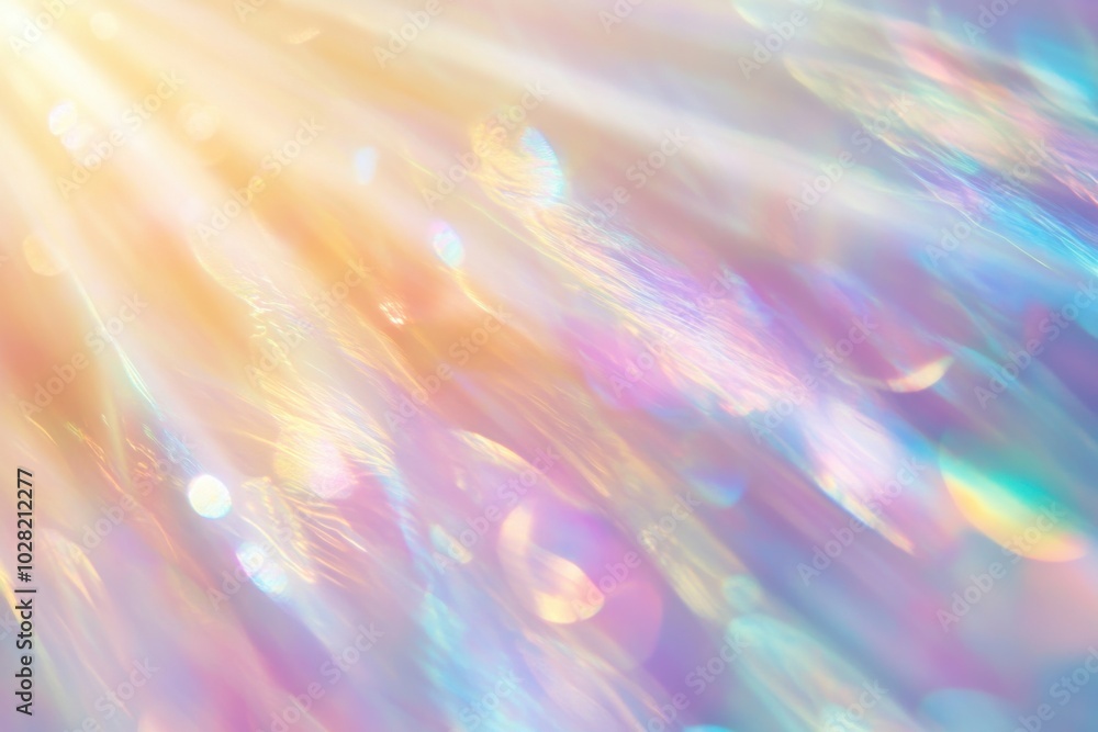 Poster bright and colorful abstract holographic background with iridescent light rays creating dreamy atmos