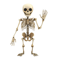Cute Skeleton Illustration on Transparent Background for Halloween Decorations and Educational Designs