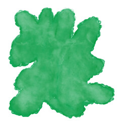 Green Abstract Watercolor Decoration Shapes