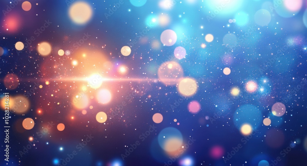 Poster bright and colorful bokeh lights create mesmerizing background, evoking sense of wonder and magic. v