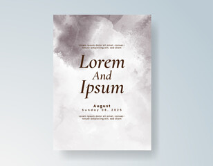 Wedding invitation with Abstract splashed watercolor background