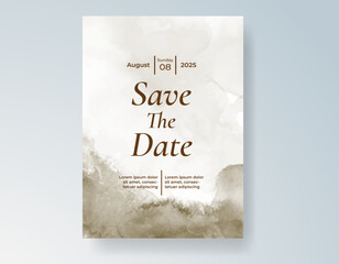 Wedding invitation with Abstract splashed watercolor background