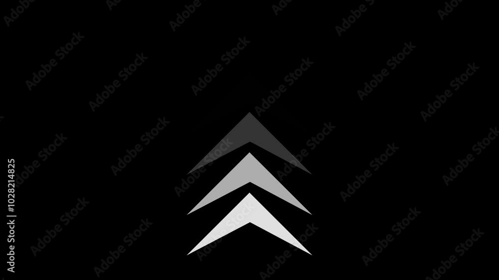 Poster arrow bouncing slide to up, directional arrow icon animation.