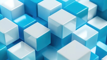 Obraz premium Abstract Blue and White Cubes