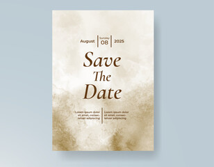 Wedding invitation with Abstract splashed watercolor background