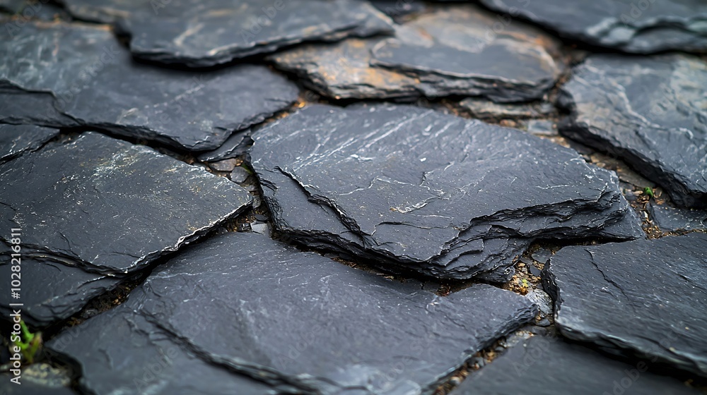 Fototapete natural black slate stone background pattern with high resolution copy space top view : generative a