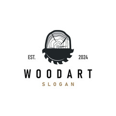 carpenter wood logo design silhouette vintage woodwork tools axe and wood simple illustration template