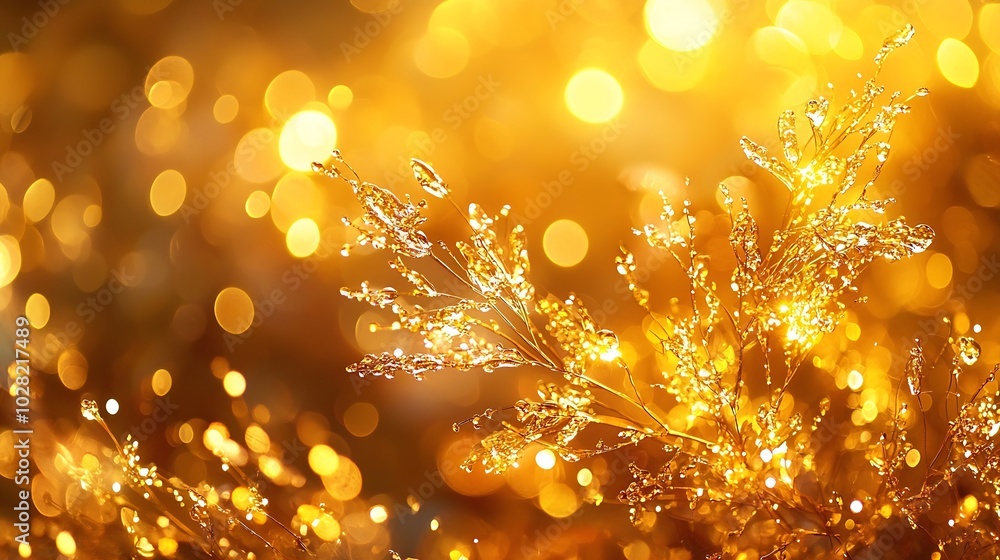 Aufkleber abstract nature bokeh background golden heaven light blurred background from nature with sun splash 