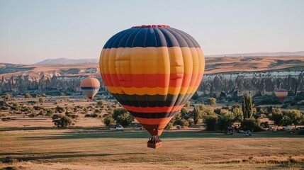 Obraz premium A photostock image of a hot air balloon festival in Cappadocia, Turkey ,