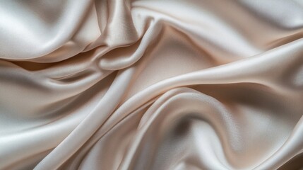 Fototapeta premium Draped Beige Satin Fabric