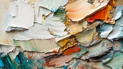 Abstract Oil Painting with Impasto Texture