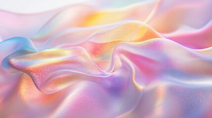 Obraz premium Abstract iridescent fabric with soft flowing folds