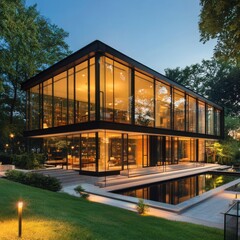 Obraz premium Modern glass house architecture