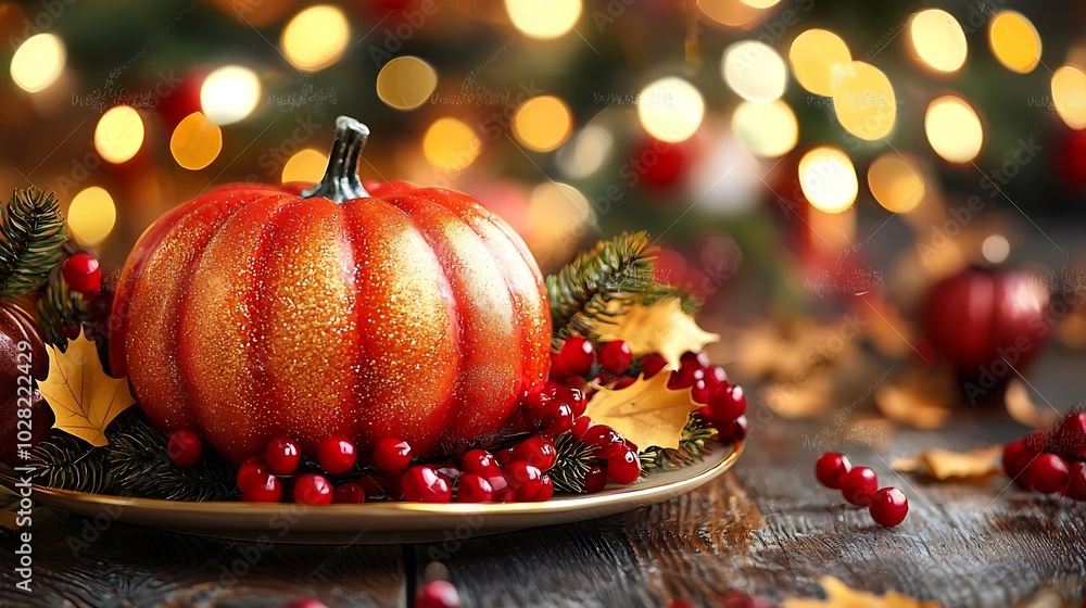 Aufkleber halloween table setting decoration top view copy space : generative ai