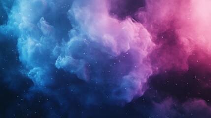 Fototapeta premium Abstract Cosmic Nebula with Blue and Pink Swirls and Stars