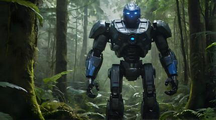 Fototapeta premium a robot that is standing in the woods